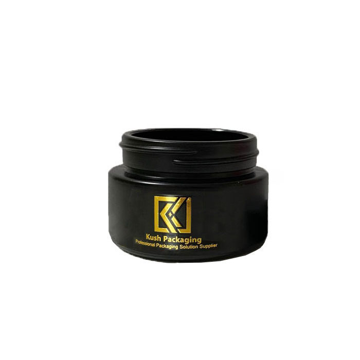 1oz child resistant matte black glass jars