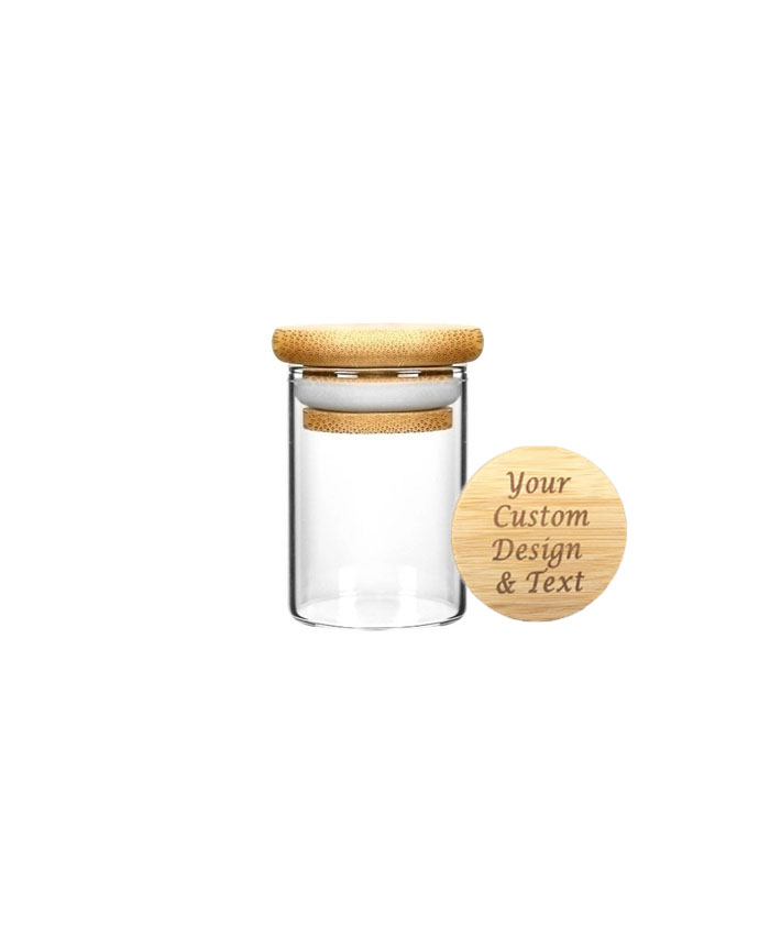 1oz Wood Lid Suction Glass Jars