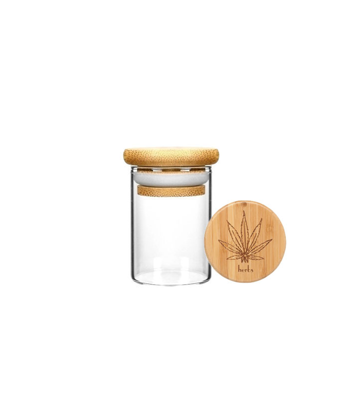 1oz Wood Lid Suction Glass Jars