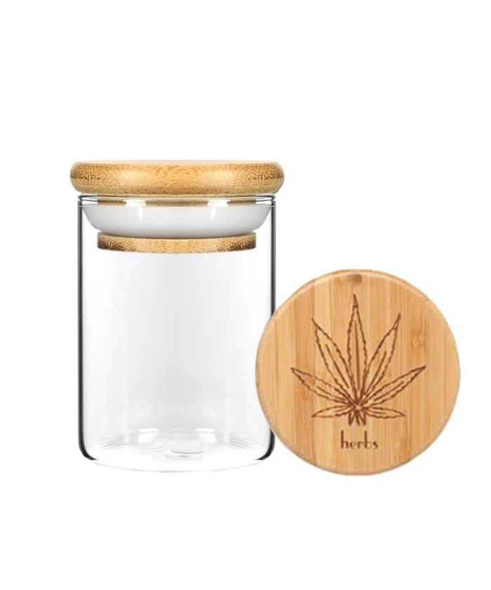 4OZ Wood Lid Suction Glass Jars