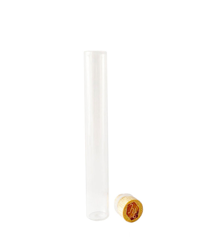 110MM Glass Pre-Roll Glass Tube with bamboo lid