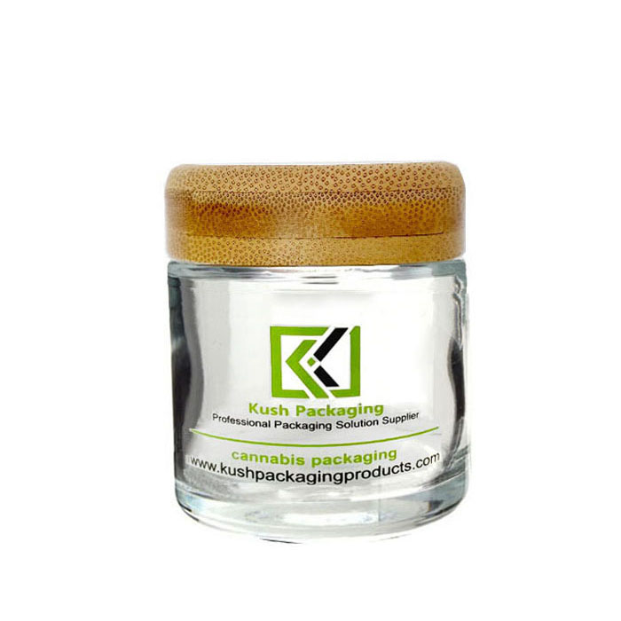 4oz bamboo lid glass cream jars