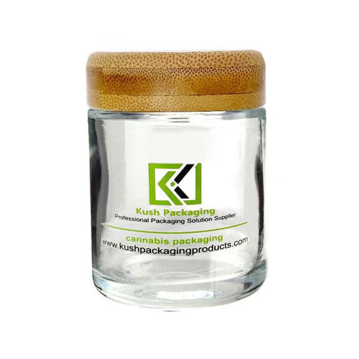 5oz  bamboo lid glass cream jars