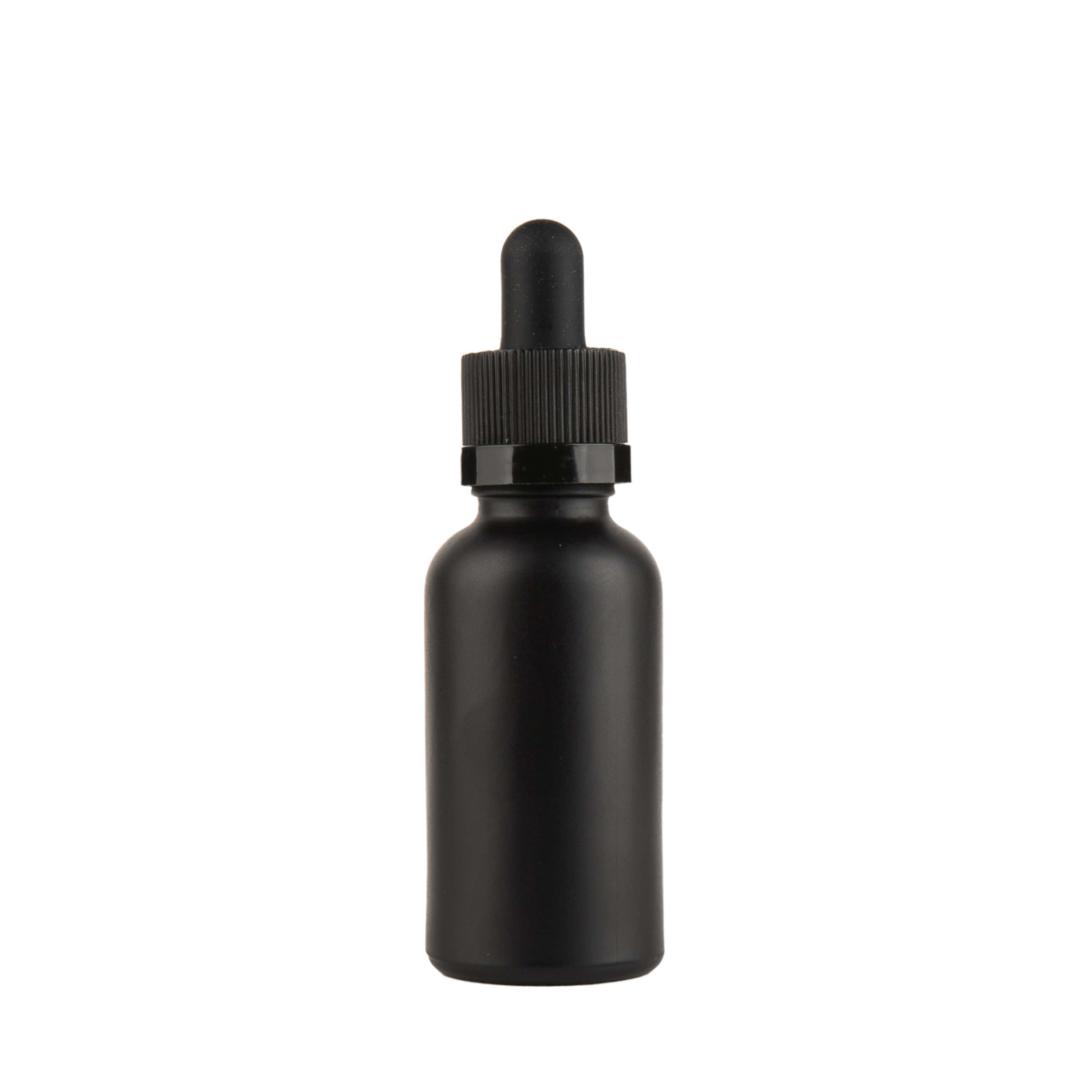 1oz Matte Black Glass dropper bottle