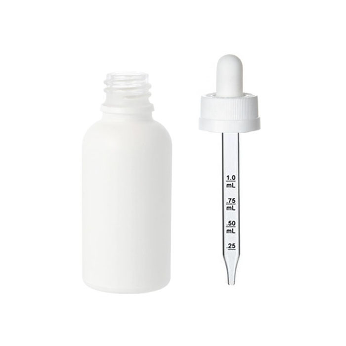 1oz matte opaque white dropper tincture bottle