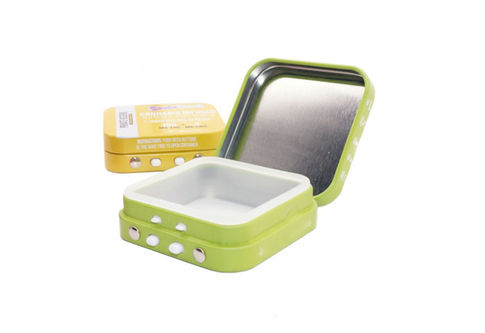 Child Resistant Square Tin box