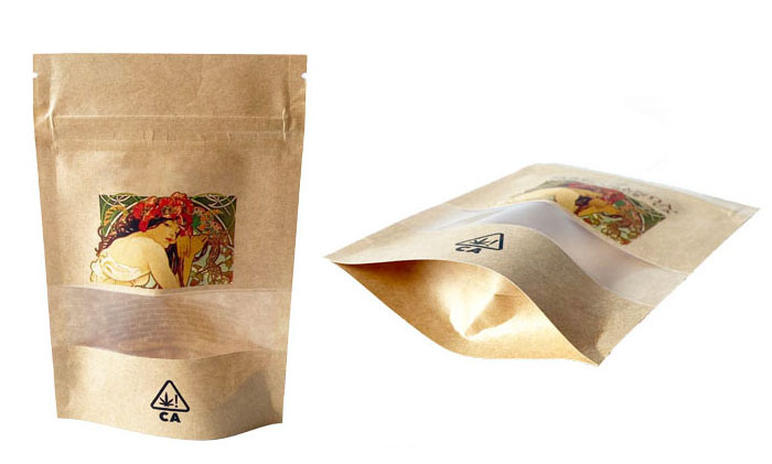 3.5g Kraft Paper Stand Up Pouch Packaging Bags