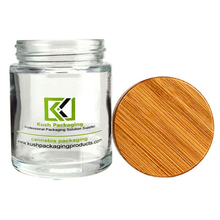 5oz glass weed jar with child proof bamboo lid