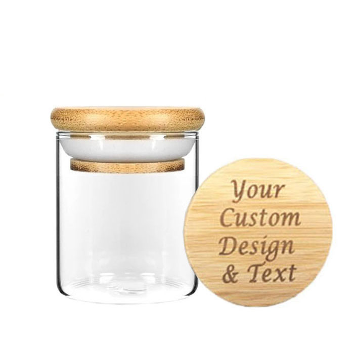 3OZ Wood Lid Suction Glass Jars