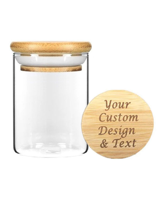 8OZ Wood Lid Suction Glass Jars