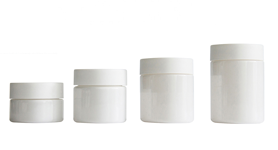 5oz Opaque White Child Resistant PET Plastic Jars
