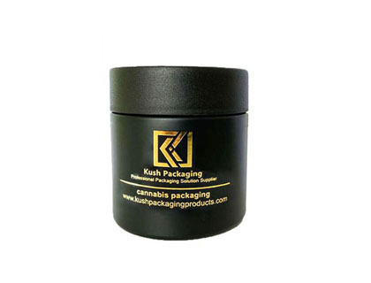 3oz Child Resistant Matte Black Glass Jars