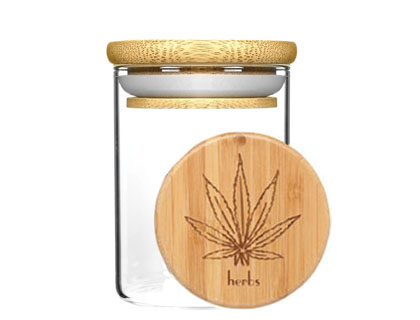 18OZ Wood Lid Suction Glass Jar