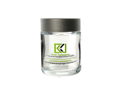 5oz Clear Child Resistant Glass Jars with Black Lid