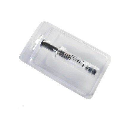 1mL Luer Lock Glass Syringe with Metal Silver Plunger