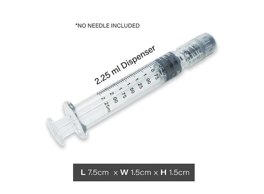 2.25ml Luer Lock Glass Syringe with Plastic Plunger