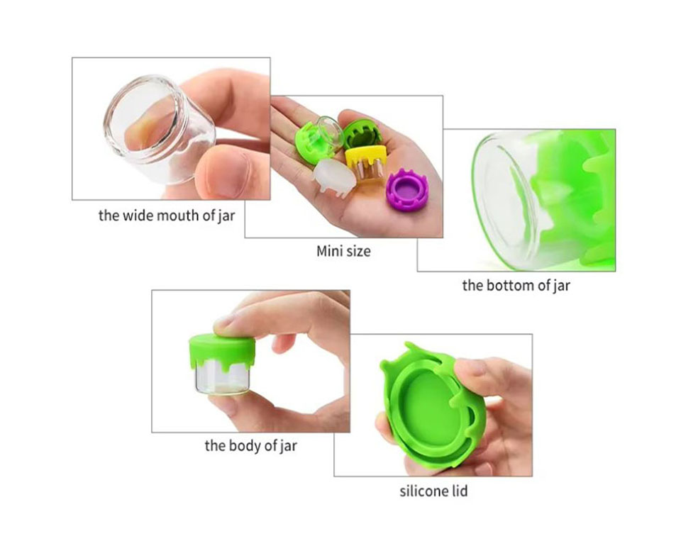 5ml 6ml Glass Concentrate Container with Silicone Lid