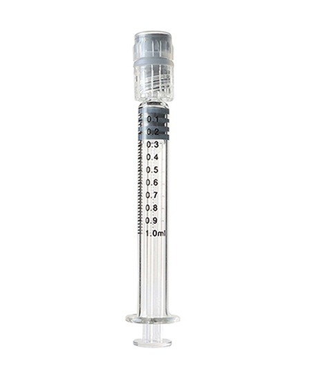 1ml Slim Long Luer Lock Glass Syringe with Clear Plunger