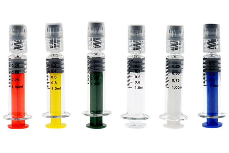 1mL Standard Luer Lock Glass Syringe with Colored Plunger
