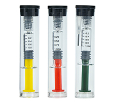 1mL Standard Luer Lock Glass Syringe with Colored Plunger
