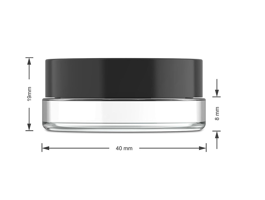7ml Thick Glass Jars with Black Lids for Concentrate and Cosmetics