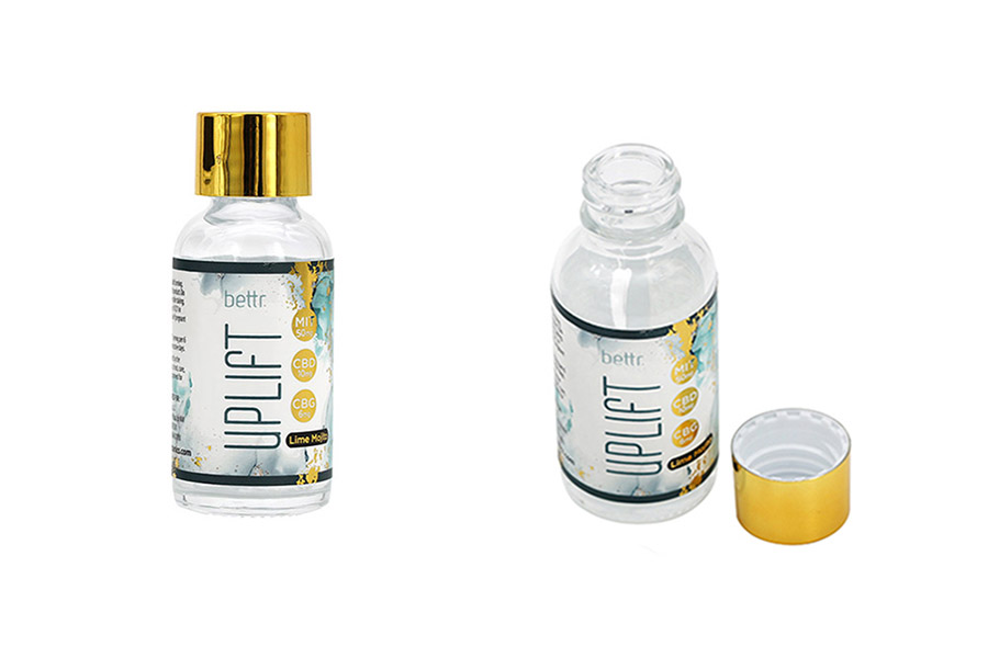 Custom Label 30ml Glass Bottle with Gold Lid for Essential Oils