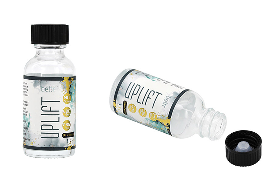 Custom 30ml Oil Serum Glass Bottle with Black Lid