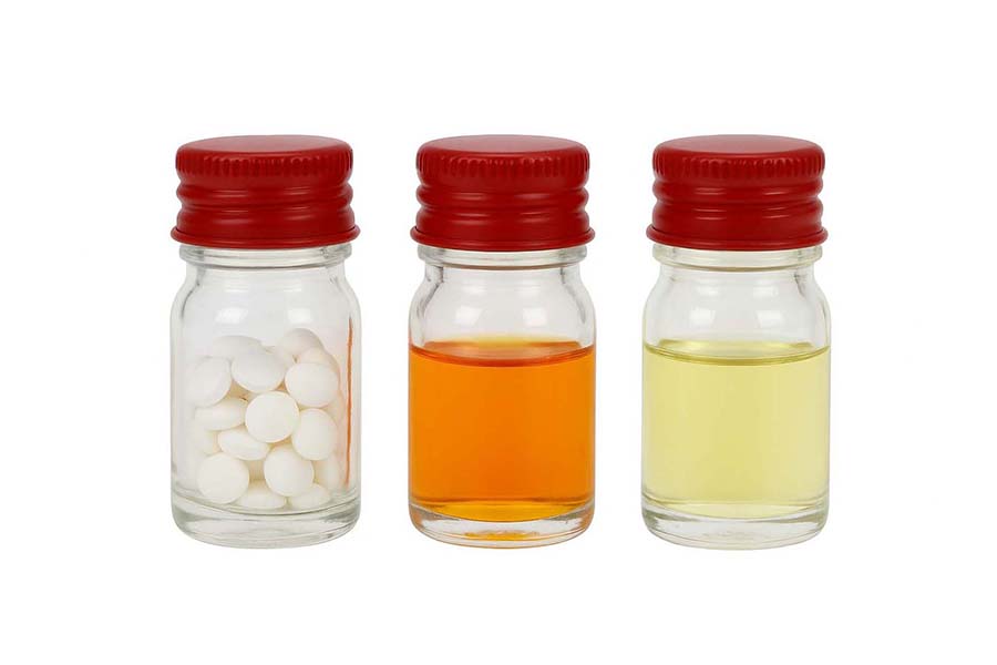 Custom Logo Mini 5mL Glass Bottle with Red Metal Lid