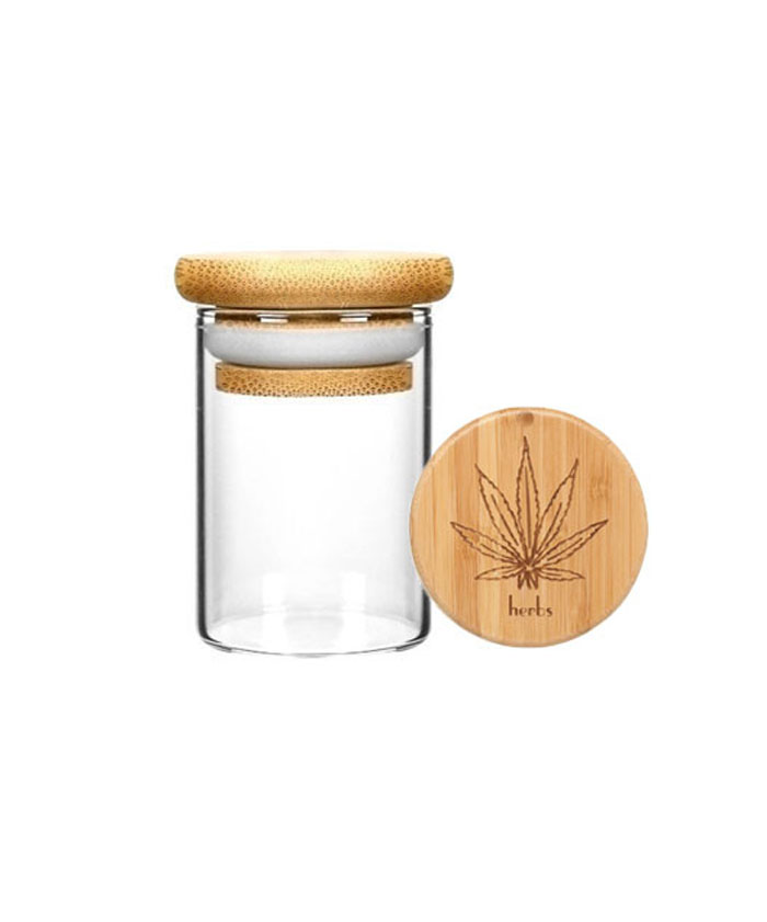 2oz Wood Lid Suction Glass Jars