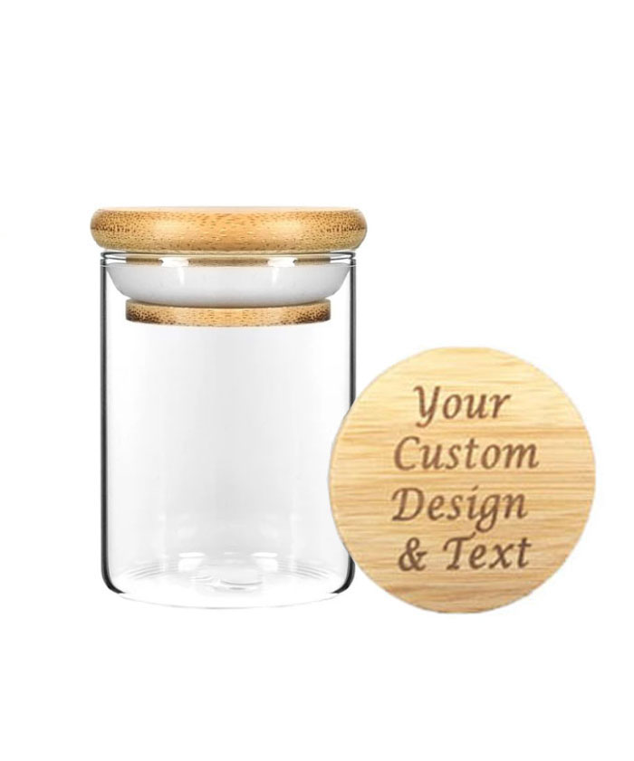 4OZ Wood Lid Suction Glass Jars