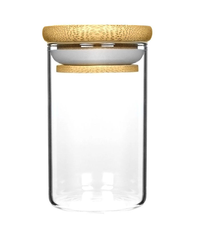 10OZ Wood Lid Suction Glass Jars