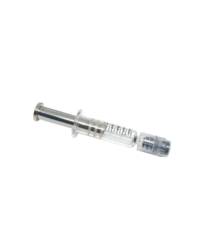 1ml Luer Lock Glass Syringe with metal plunger