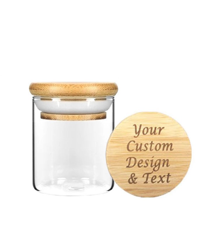 3OZ Wood Lid Suction Glass Jars