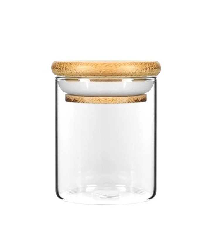 6oz Wood Lid Suction Glass Jars