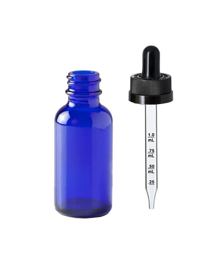 1oz(30ml) blue Glass dropper bottle