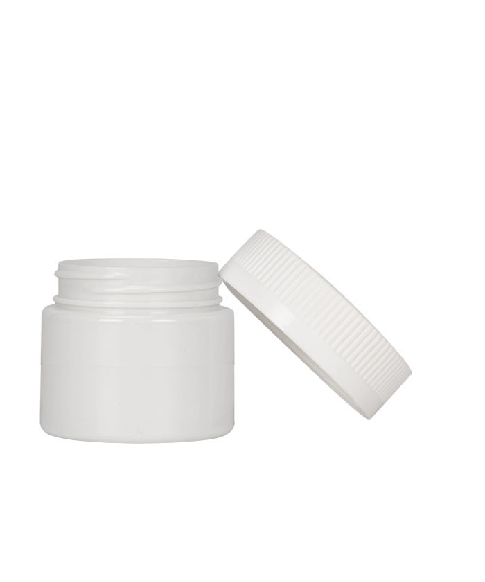 3oz Opaque White Child Resistant PET Plastic Jars