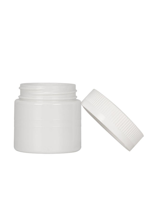 4oz Opaque White Child Resistant PET Plastic Jars