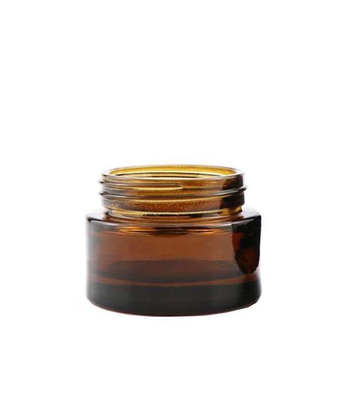 1oz Amber straight sided glass jar with CR black lid