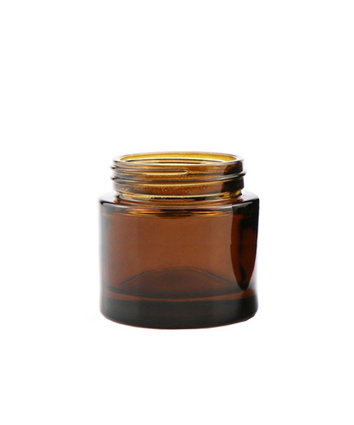 3oz Amber straight sided glass jar with CR black lid