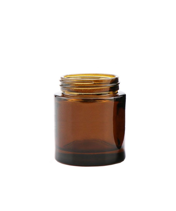 4oz Amber straight sided glass jar with CR black lid
