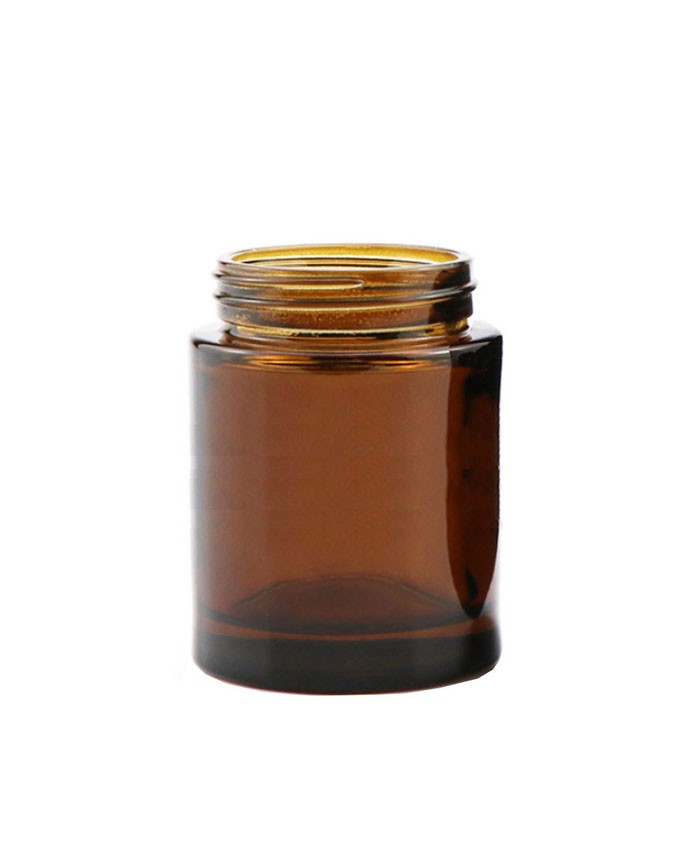 5oz Amber straight sided glass jar with CR black lid