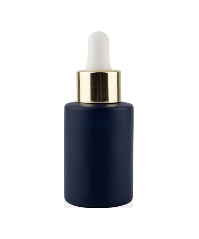30ml glass cosmetic serum bottle with rose gold lid