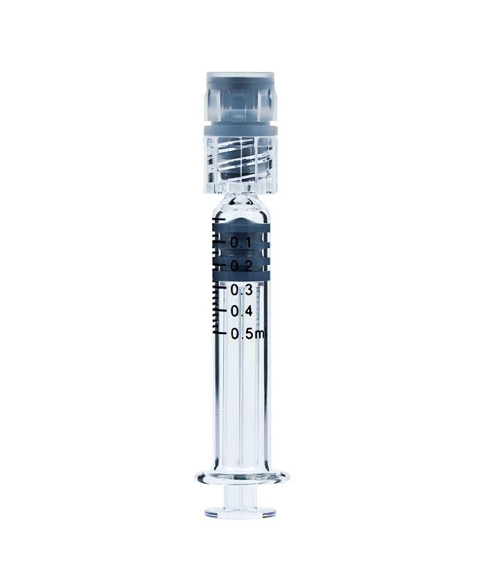 0.5ml Luer Slip or Luer Lock Glass Syringe with Plastic Plunger