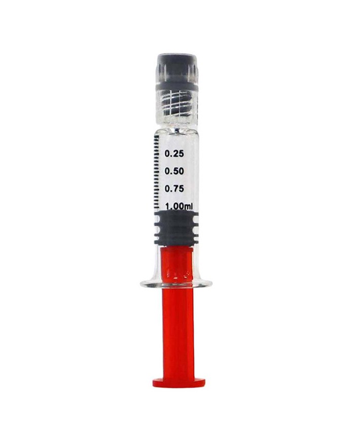 1mL Standard Luer Lock Glass Syringe with Colored Plunger